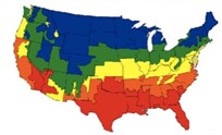 climate zone map for determining right ac size for small house